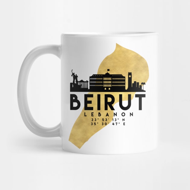 Beirut Lebanon Skyline Map Art by deificusArt